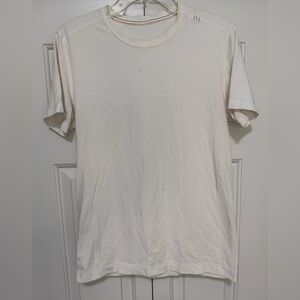 Lululemon Mens Medium White Cotton Crewneck Shirt *2 TINY SPOTS SHOWN
